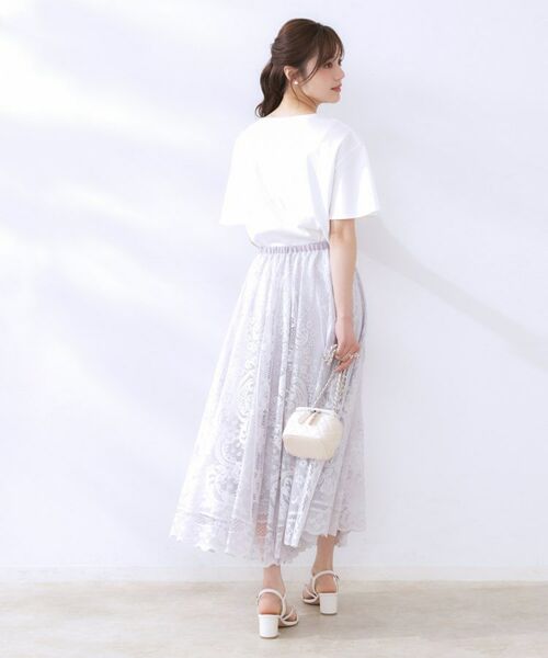 Couture Brooch / クチュールブローチ Tシャツ | 【マシンウォッシャブル・接触冷感・UV機能】60リボンロゴプリント フレアーT | 詳細3