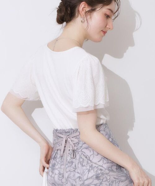 Couture Brooch / クチュールブローチ カットソー | 【二の腕カバー・通勤】レース袖テレコトップス | 詳細10