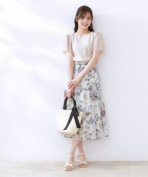 Couture Brooch / クチュールブローチ カットソー | 【二の腕カバー・通勤】レース袖テレコトップス | 詳細13