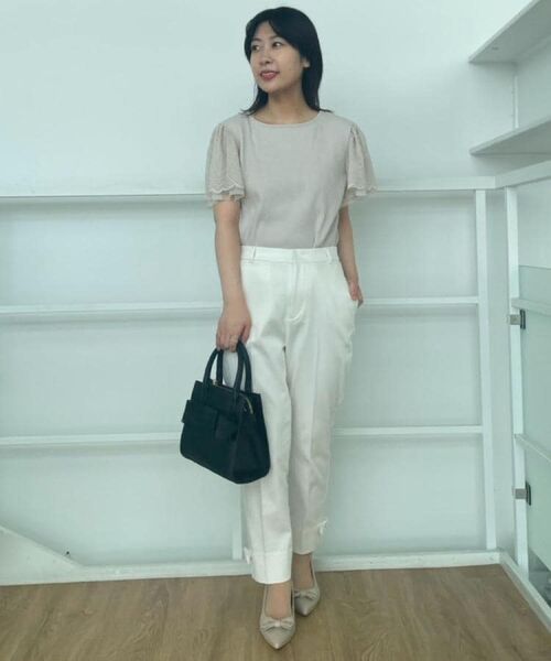 Couture Brooch / クチュールブローチ カットソー | 【二の腕カバー・通勤】レース袖テレコトップス | 詳細19