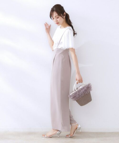 Couture Brooch / クチュールブローチ カットソー | 【二の腕カバー・通勤】レース袖テレコトップス | 詳細2