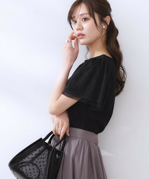 Couture Brooch / クチュールブローチ カットソー | 【二の腕カバー・通勤】レース袖テレコトップス | 詳細25