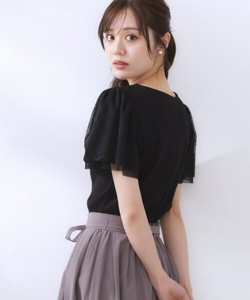 Couture Brooch / クチュールブローチ カットソー | 【二の腕カバー・通勤】レース袖テレコトップス | 詳細27