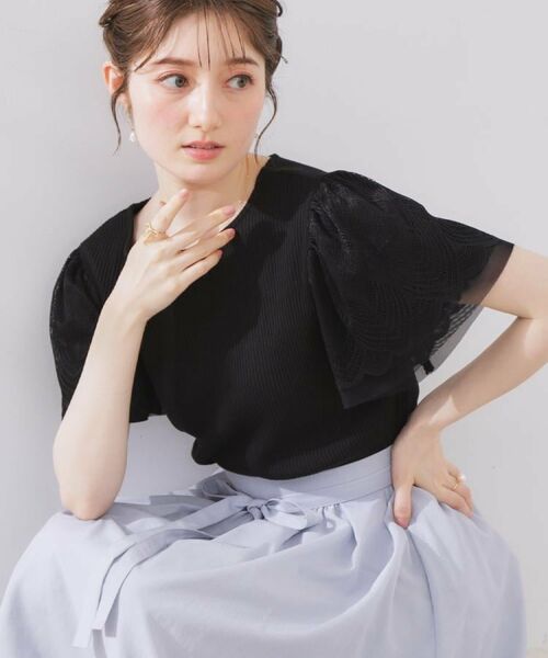Couture Brooch / クチュールブローチ カットソー | 【二の腕カバー・通勤】レース袖テレコトップス | 詳細30