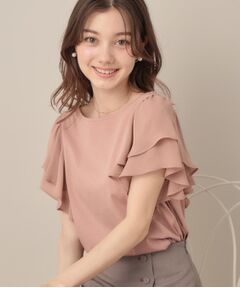 Couture Brooch / クチュールブローチ カットソー | 【接触冷感・UVカット・二の腕カバー】ラッフルフレアスリーブ