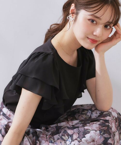 Couture Brooch / クチュールブローチ カットソー | 【接触冷感・UVカット・二の腕カバー】ラッフルフレアスリーブ | 詳細14