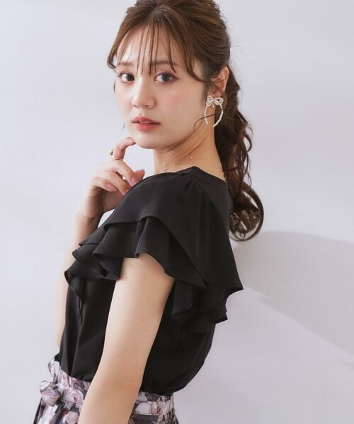 Couture Brooch / クチュールブローチ カットソー | 【接触冷感・UVカット・二の腕カバー】ラッフルフレアスリーブ | 詳細15