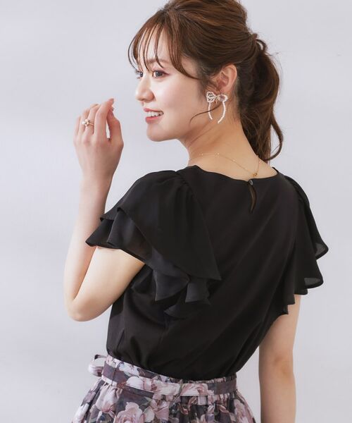 Couture Brooch / クチュールブローチ カットソー | 【接触冷感・UVカット・二の腕カバー】ラッフルフレアスリーブ | 詳細16