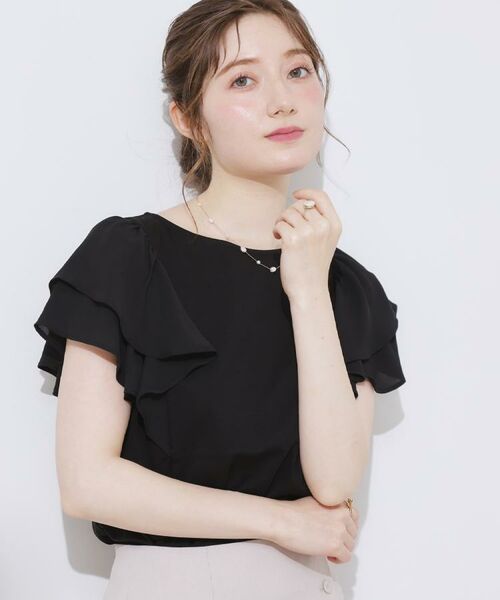 Couture Brooch / クチュールブローチ カットソー | 【接触冷感・UVカット・二の腕カバー】ラッフルフレアスリーブ | 詳細23