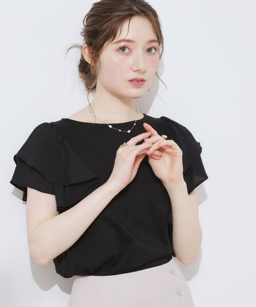 Couture Brooch / クチュールブローチ カットソー | 【接触冷感・UVカット・二の腕カバー】ラッフルフレアスリーブ | 詳細24