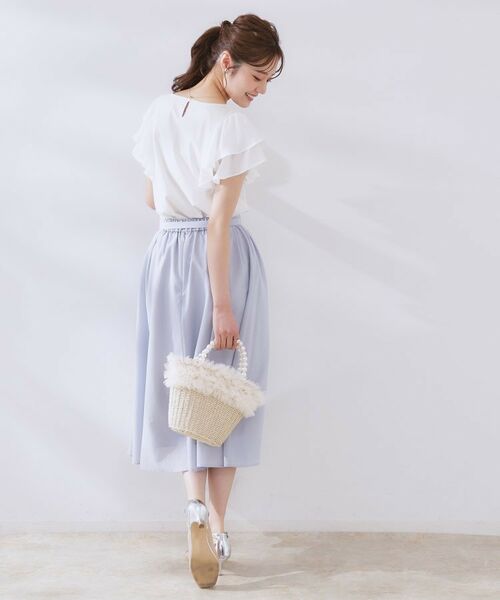 Couture Brooch / クチュールブローチ カットソー | 【接触冷感・UVカット・二の腕カバー】ラッフルフレアスリーブ | 詳細3