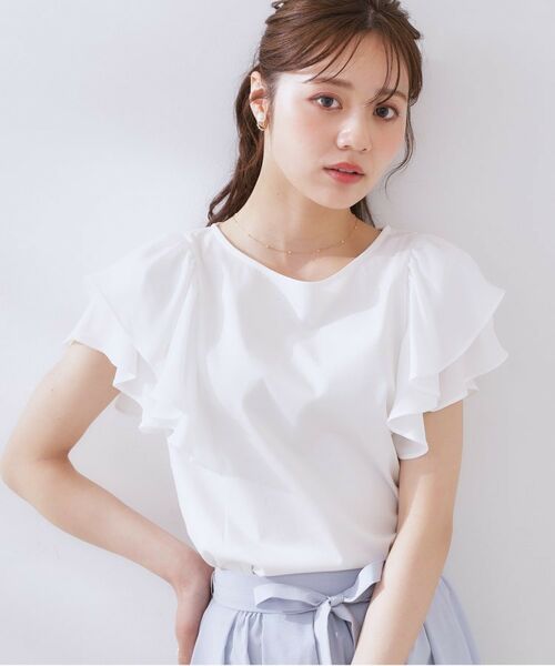 Couture Brooch / クチュールブローチ カットソー | 【接触冷感・UVカット・二の腕カバー】ラッフルフレアスリーブ | 詳細5