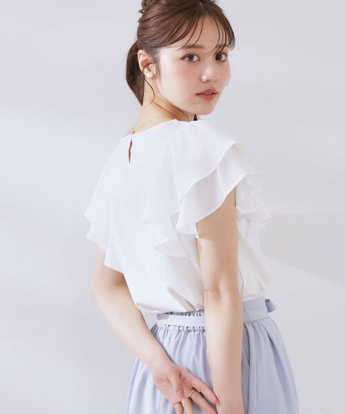 Couture Brooch / クチュールブローチ カットソー | 【接触冷感・UVカット・二の腕カバー】ラッフルフレアスリーブ | 詳細6