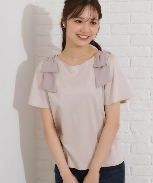 Couture Brooch / クチュールブローチ カットソー | 【リボン・マシンウォッシャブル・UV機能・接触冷感】肩リボントップス | 詳細15