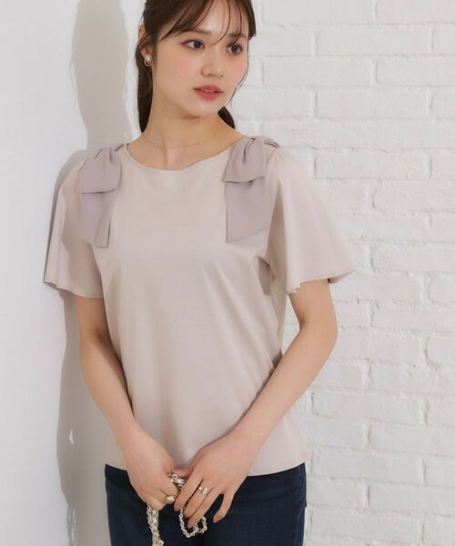 Couture Brooch / クチュールブローチ カットソー | 【リボン・マシンウォッシャブル・UV機能・接触冷感】肩リボントップス | 詳細16