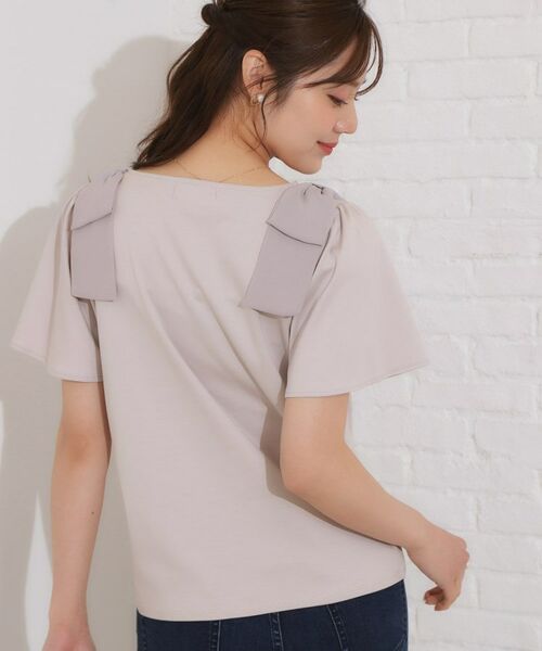 Couture Brooch / クチュールブローチ カットソー | 【リボン・マシンウォッシャブル・UV機能・接触冷感】肩リボントップス | 詳細18