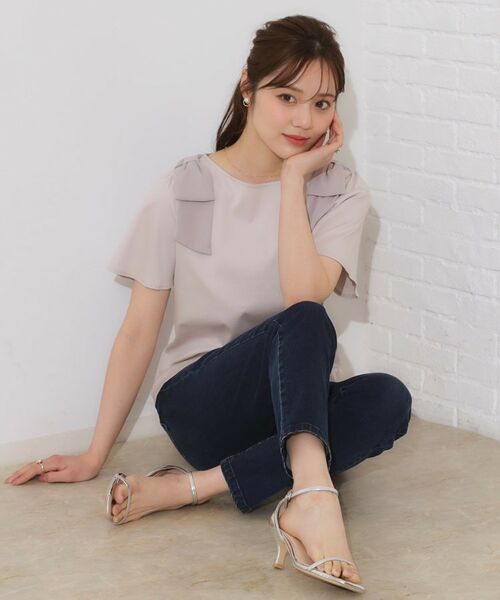 Couture Brooch / クチュールブローチ カットソー | 【リボン・マシンウォッシャブル・UV機能・接触冷感】肩リボントップス | 詳細19