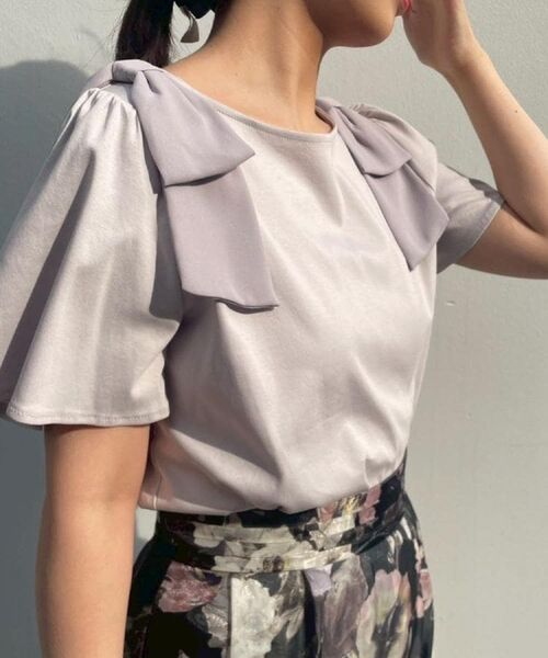 Couture Brooch / クチュールブローチ カットソー | 【リボン・マシンウォッシャブル・UV機能・接触冷感】肩リボントップス | 詳細21