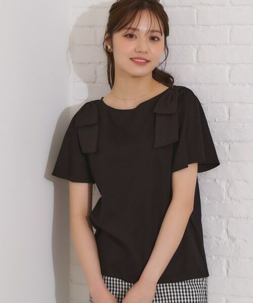 Couture Brooch / クチュールブローチ カットソー | 【リボン・マシンウォッシャブル・UV機能・接触冷感】肩リボントップス | 詳細26