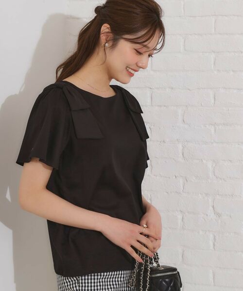 Couture Brooch / クチュールブローチ カットソー | 【リボン・マシンウォッシャブル・UV機能・接触冷感】肩リボントップス | 詳細27