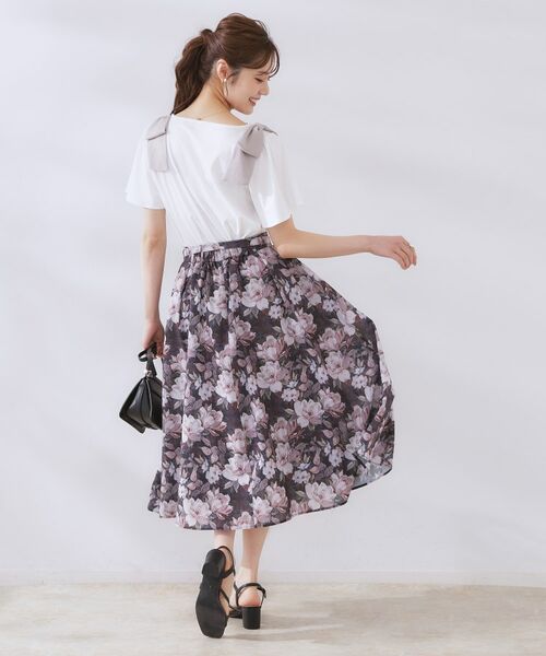 Couture Brooch / クチュールブローチ カットソー | 【リボン・マシンウォッシャブル・UV機能・接触冷感】肩リボントップス | 詳細3