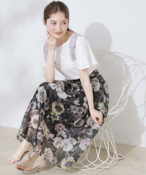 Couture Brooch / クチュールブローチ カットソー | 【リボン・マシンウォッシャブル・UV機能・接触冷感】肩リボントップス | 詳細9