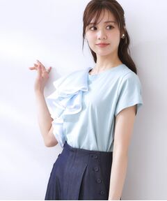 Couture Brooch / クチュールブローチ カットソー | シルケットアシメデザインフリルT