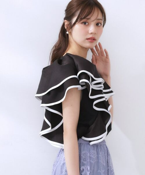 Couture Brooch / クチュールブローチ カットソー | シルケットアシメデザインフリルT | 詳細11