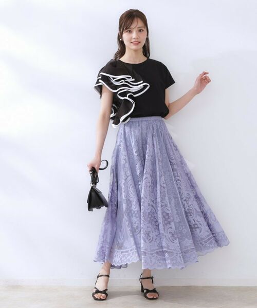 Couture Brooch / クチュールブローチ カットソー | シルケットアシメデザインフリルT | 詳細13