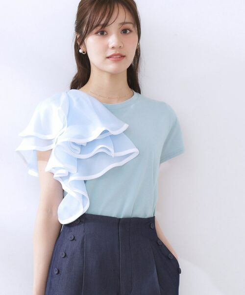 Couture Brooch / クチュールブローチ カットソー | シルケットアシメデザインフリルT | 詳細17