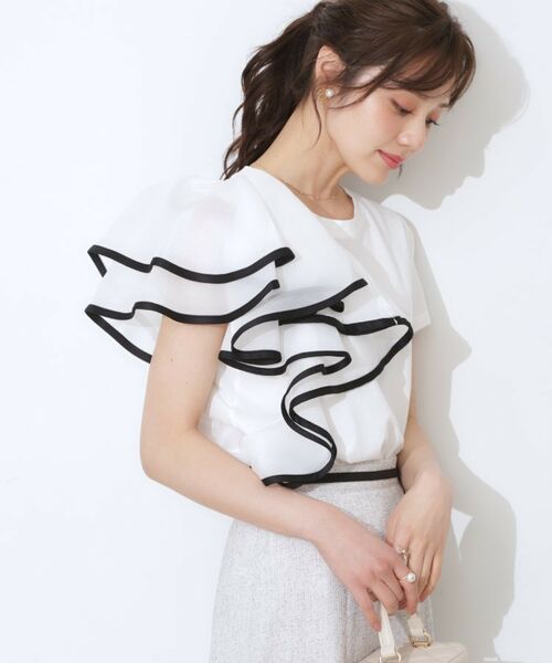 Couture Brooch / クチュールブローチ カットソー | シルケットアシメデザインフリルT | 詳細2