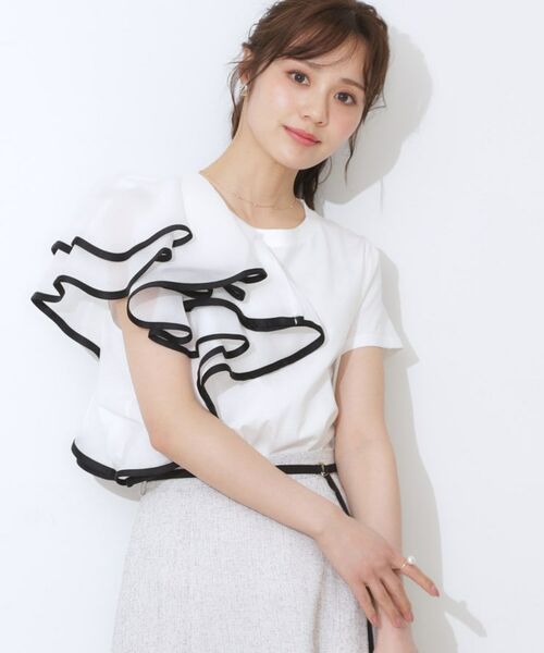 Couture Brooch / クチュールブローチ カットソー | シルケットアシメデザインフリルT | 詳細4