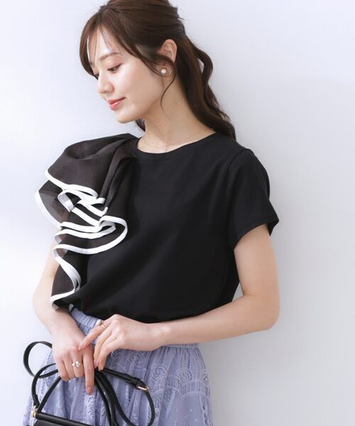 Couture Brooch / クチュールブローチ カットソー | シルケットアシメデザインフリルT | 詳細9