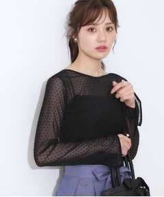 Couture Brooch / クチュールブローチ カットソー | ドットチュールパイピング2WAYプルオーバー