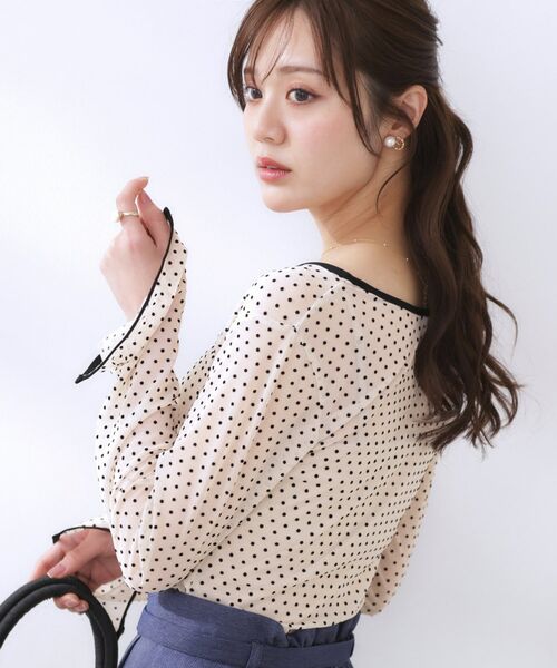 Couture Brooch / クチュールブローチ カットソー | ドットチュールパイピング2WAYプルオーバー | 詳細6