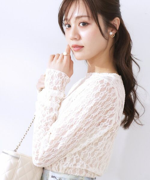 Couture Brooch / クチュールブローチ カットソー | レースクルーネックプルオーバー | 詳細1