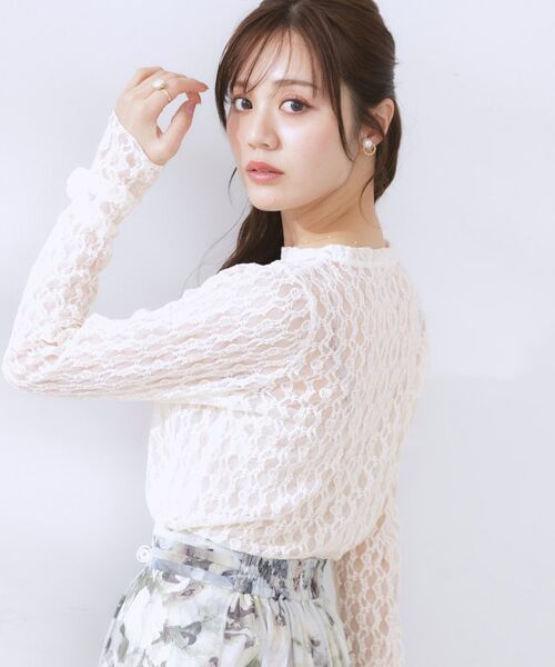 Couture Brooch / クチュールブローチ カットソー | レースクルーネックプルオーバー | 詳細3