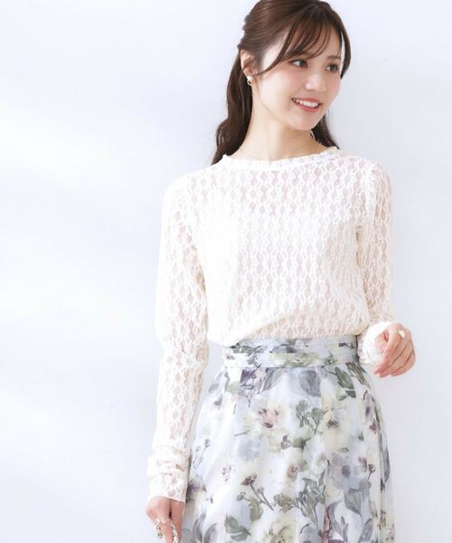 Couture Brooch / クチュールブローチ カットソー | レースクルーネックプルオーバー | 詳細4