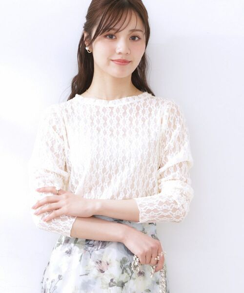 Couture Brooch / クチュールブローチ カットソー | レースクルーネックプルオーバー | 詳細5