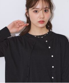 Couture Brooch / クチュールブローチ カーディガン・ボレロ | 【手洗い可能・UV・アンチピリング・接触冷感】ポイント透かしニットカーディー