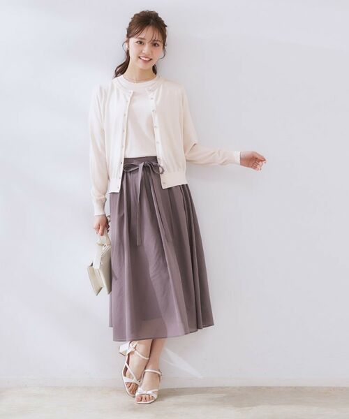 Couture Brooch / クチュールブローチ カーディガン・ボレロ | 【手洗い可能・UV・アンチピリング・接触冷感】ポイント透かしニットカーディー | 詳細1