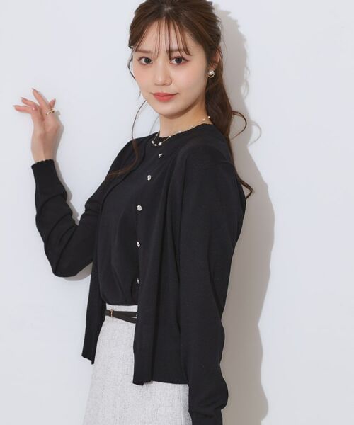 Couture Brooch / クチュールブローチ カーディガン・ボレロ | 【手洗い可能・UV・アンチピリング・接触冷感】ポイント透かしニットカーディー | 詳細21