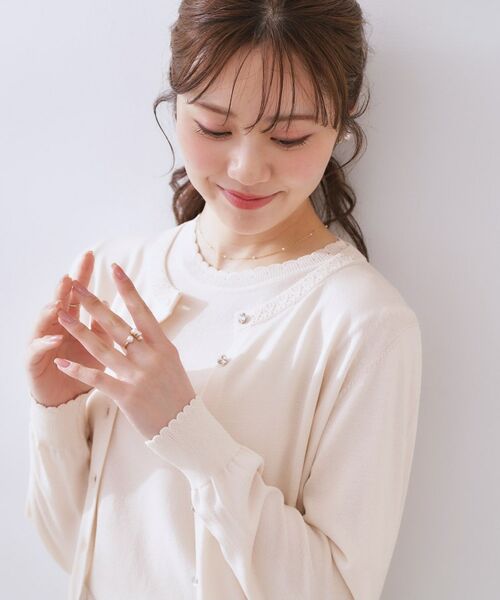 Couture Brooch / クチュールブローチ カーディガン・ボレロ | 【手洗い可能・UV・アンチピリング・接触冷感】ポイント透かしニットカーディー | 詳細4