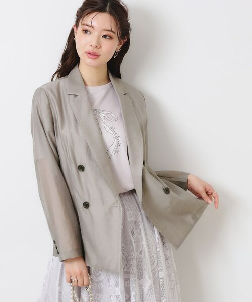 Couture Brooch / クチュールブローチ テーラードジャケット | 【オシャレな透け感・通勤】シアージャケット | 詳細15