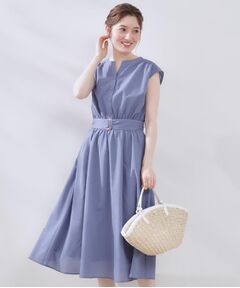 Couture Brooch / クチュールブローチ ミニ丈・ひざ丈ワンピース | 【ドライタッチ・しわになりにくい・通勤】麻調シャツワンピース