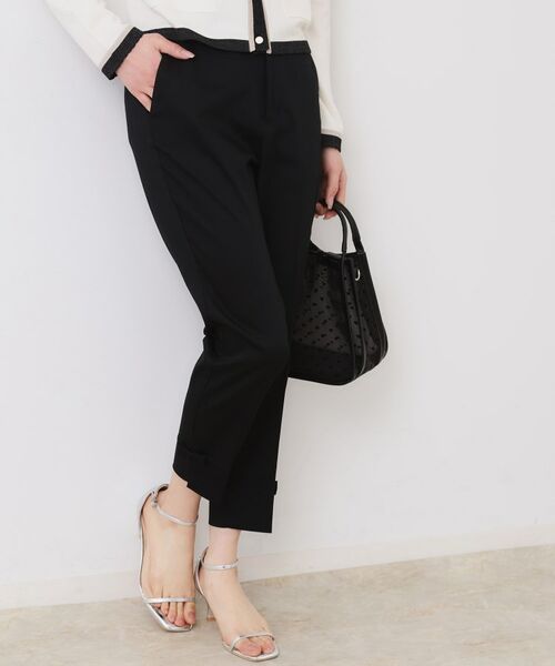 Couture Brooch / クチュールブローチ ショート・ハーフ・半端丈パンツ | 【スッキリ見え・美脚・通勤】リボンポイントサテストパンツ | 詳細15
