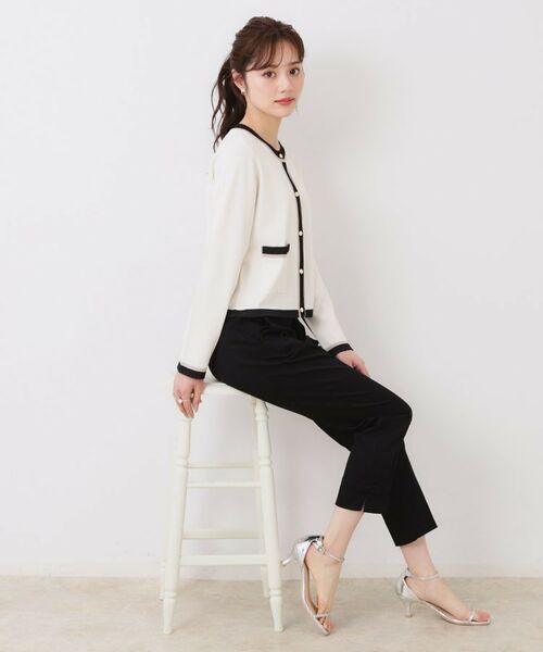 Couture Brooch / クチュールブローチ ショート・ハーフ・半端丈パンツ | 【スッキリ見え・美脚・通勤】リボンポイントサテストパンツ | 詳細19