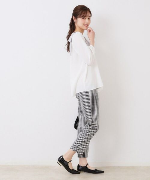 Couture Brooch / クチュールブローチ ショート・ハーフ・半端丈パンツ | 【スッキリ見え・美脚・通勤】リボンポイントサテストパンツ | 詳細26