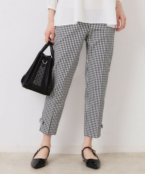 Couture Brooch / クチュールブローチ ショート・ハーフ・半端丈パンツ | 【スッキリ見え・美脚・通勤】リボンポイントサテストパンツ | 詳細29