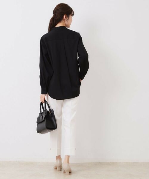 Couture Brooch / クチュールブローチ ショート・ハーフ・半端丈パンツ | 【スッキリ見え・美脚・通勤】リボンポイントサテストパンツ | 詳細3